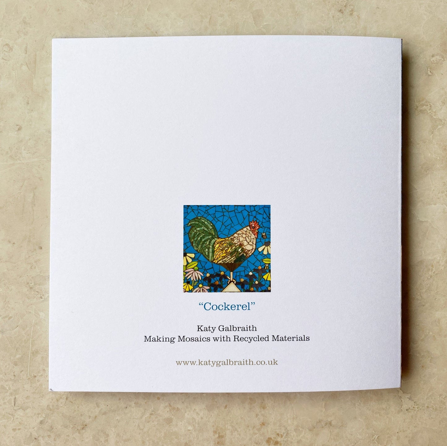 COCKEREL mosaic art card