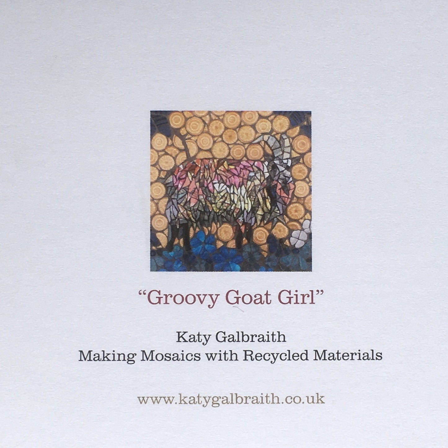 GROOVY GOAT GIRL mosaic art card