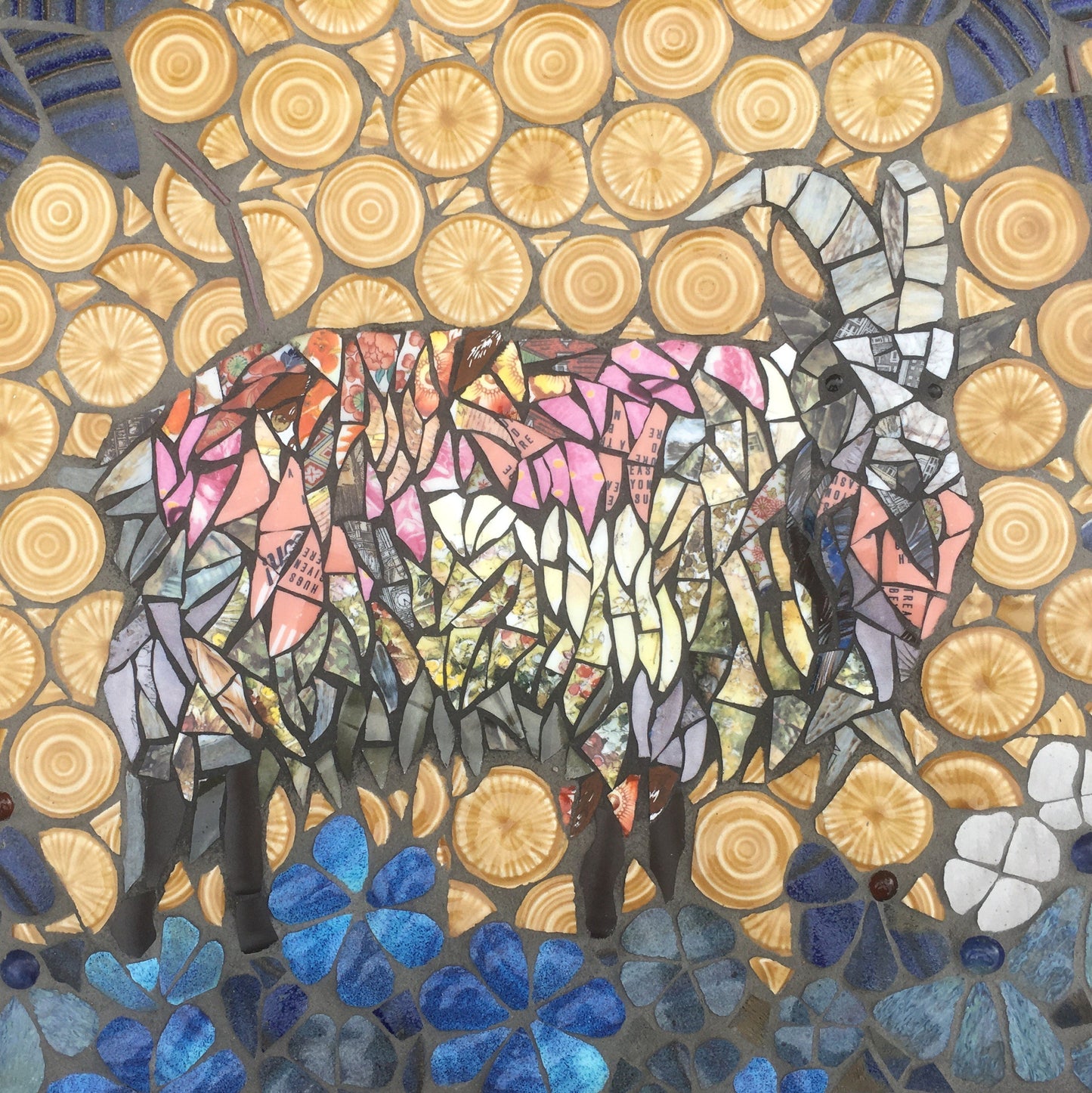 GROOVY GOAT GIRL mosaic art card