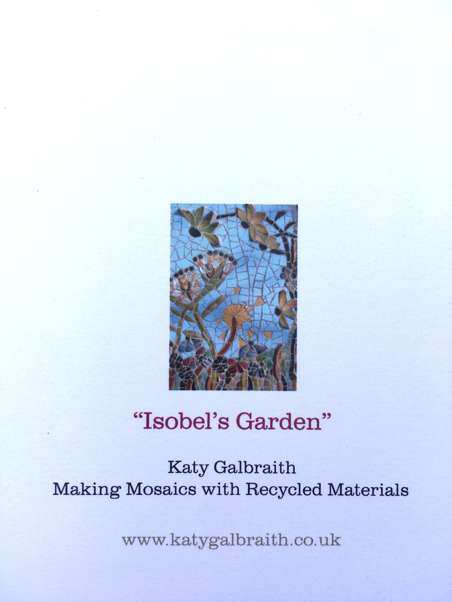 ISABEL’S GARDEN mosaic art card