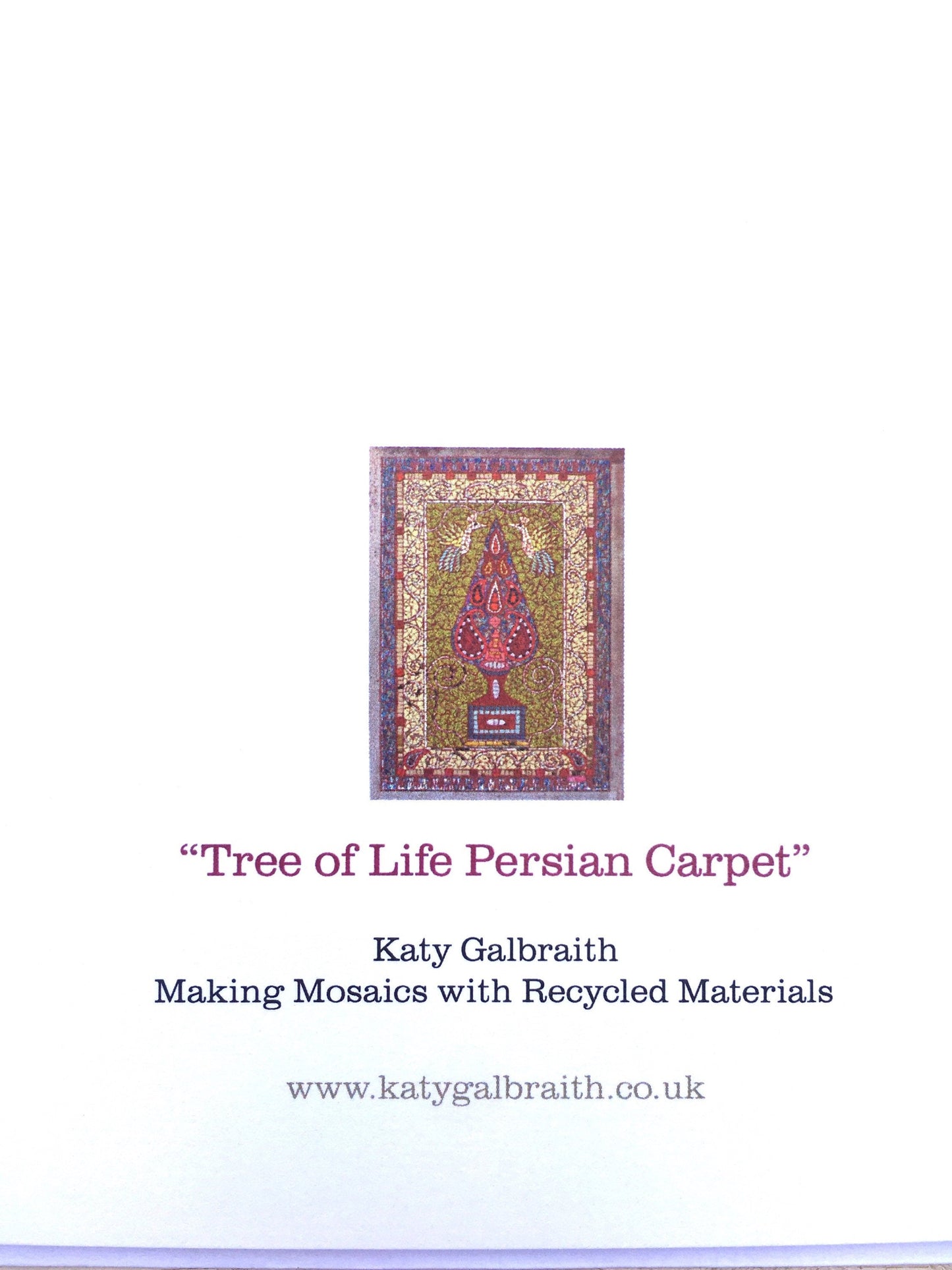 TREE OF LIFE PERSIAN CARPET greeting card