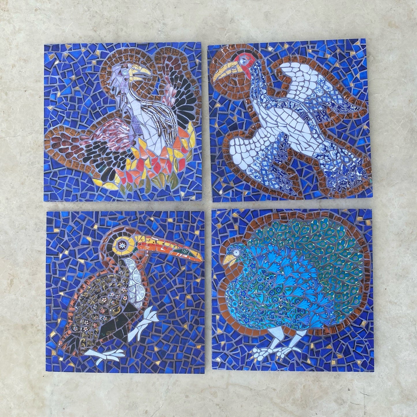 4 SOUTHERN BIRDS Greeting Cards