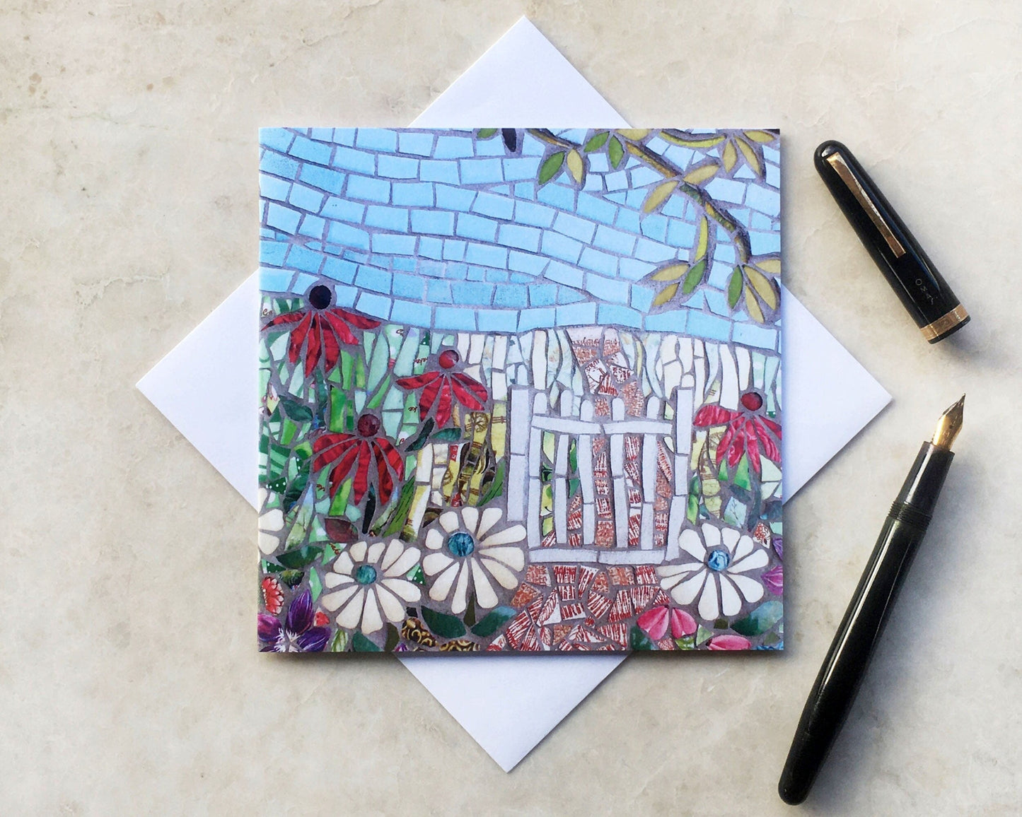 THROUGH THE GARDEN GATE greeting card