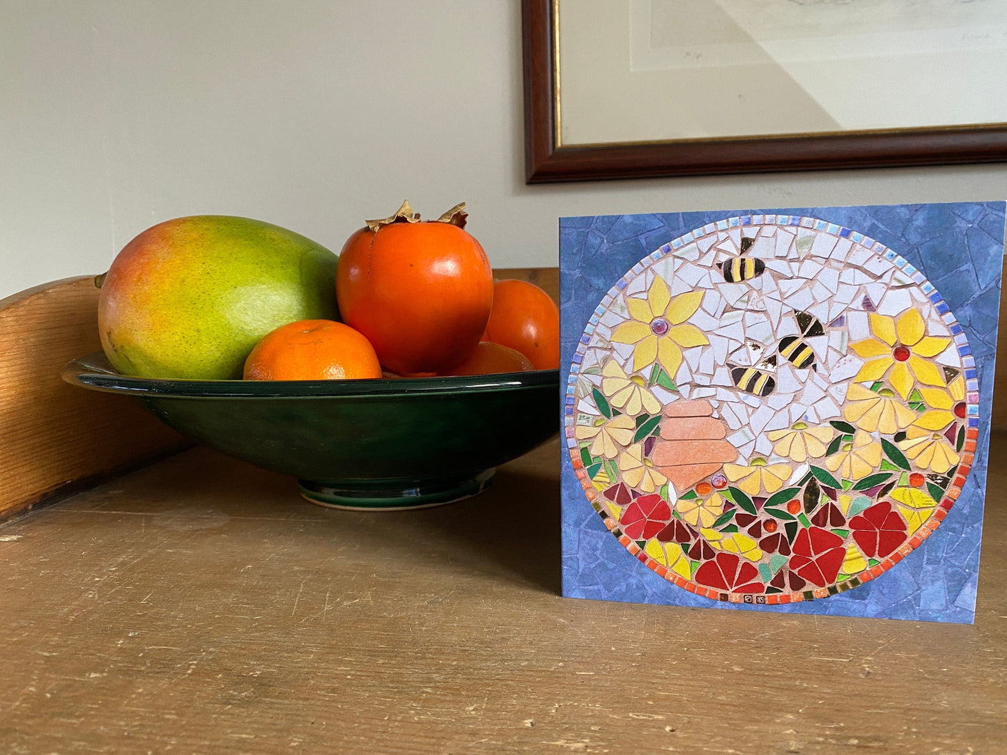 BEE GARDEN mosaic greeting card
