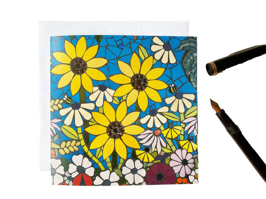 BEES in THE GARDEN blank greeting card