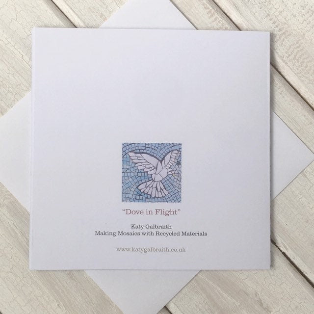 DOVE IN FLIGHT mosaic art card