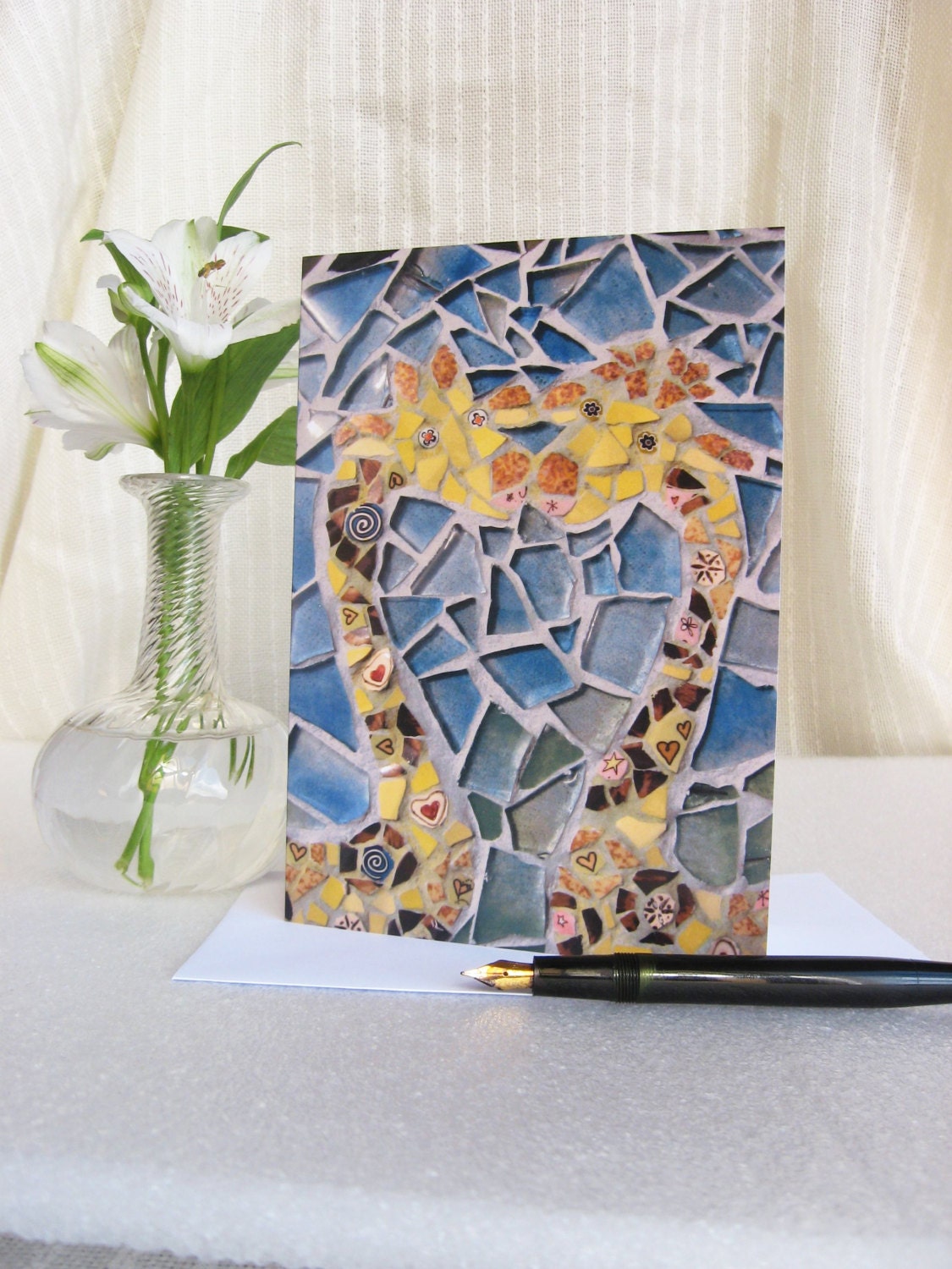 GIRAFFE mosaic art card