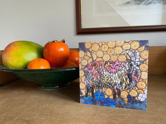 GROOVY GOAT GIRL mosaic art card