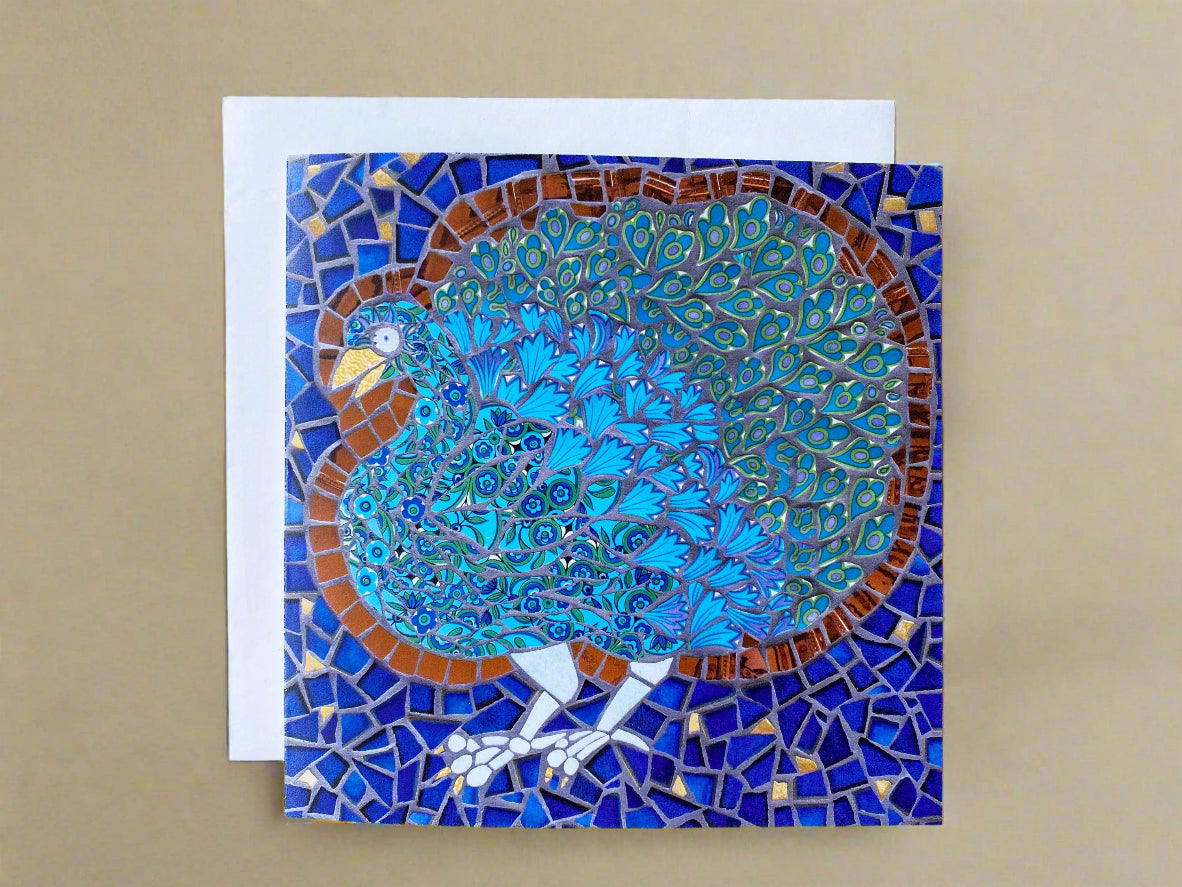 PEACOCK mosaic art card