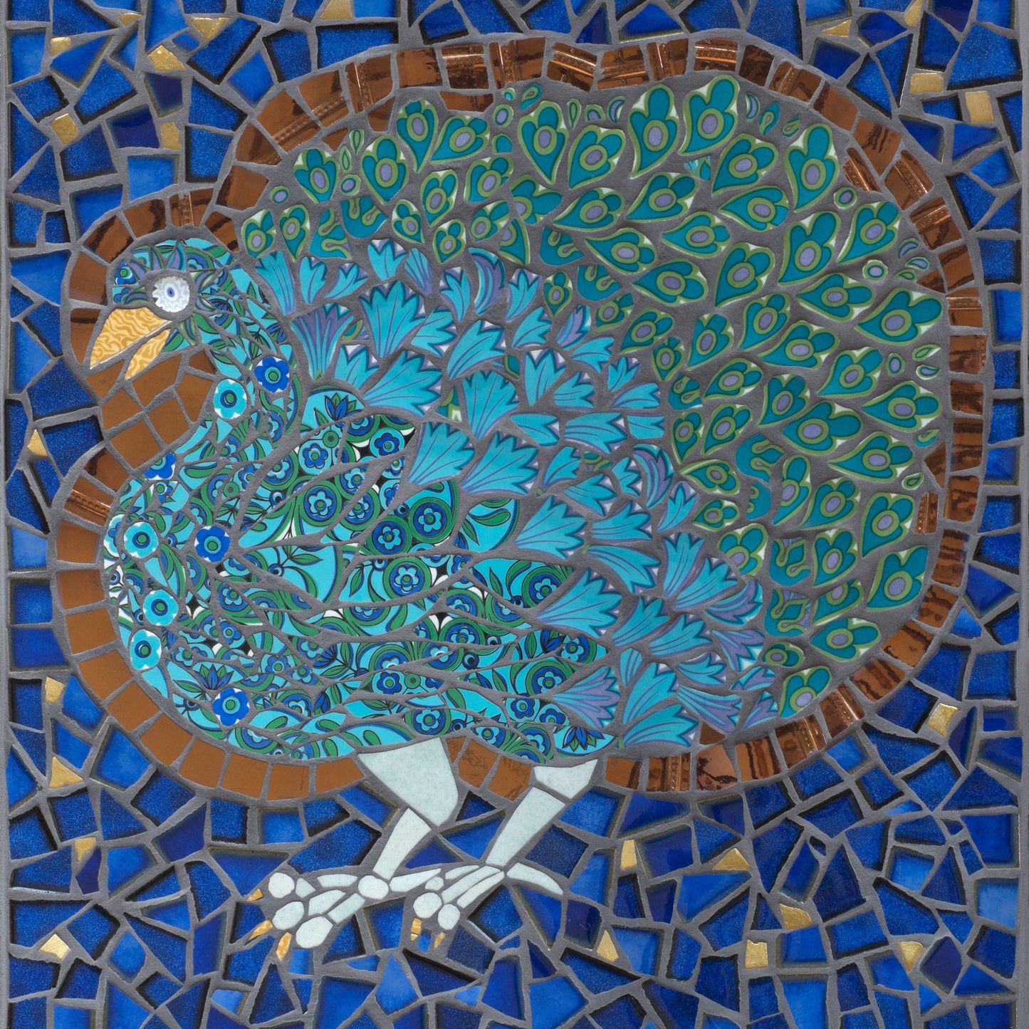 PEACOCK mosaic art card