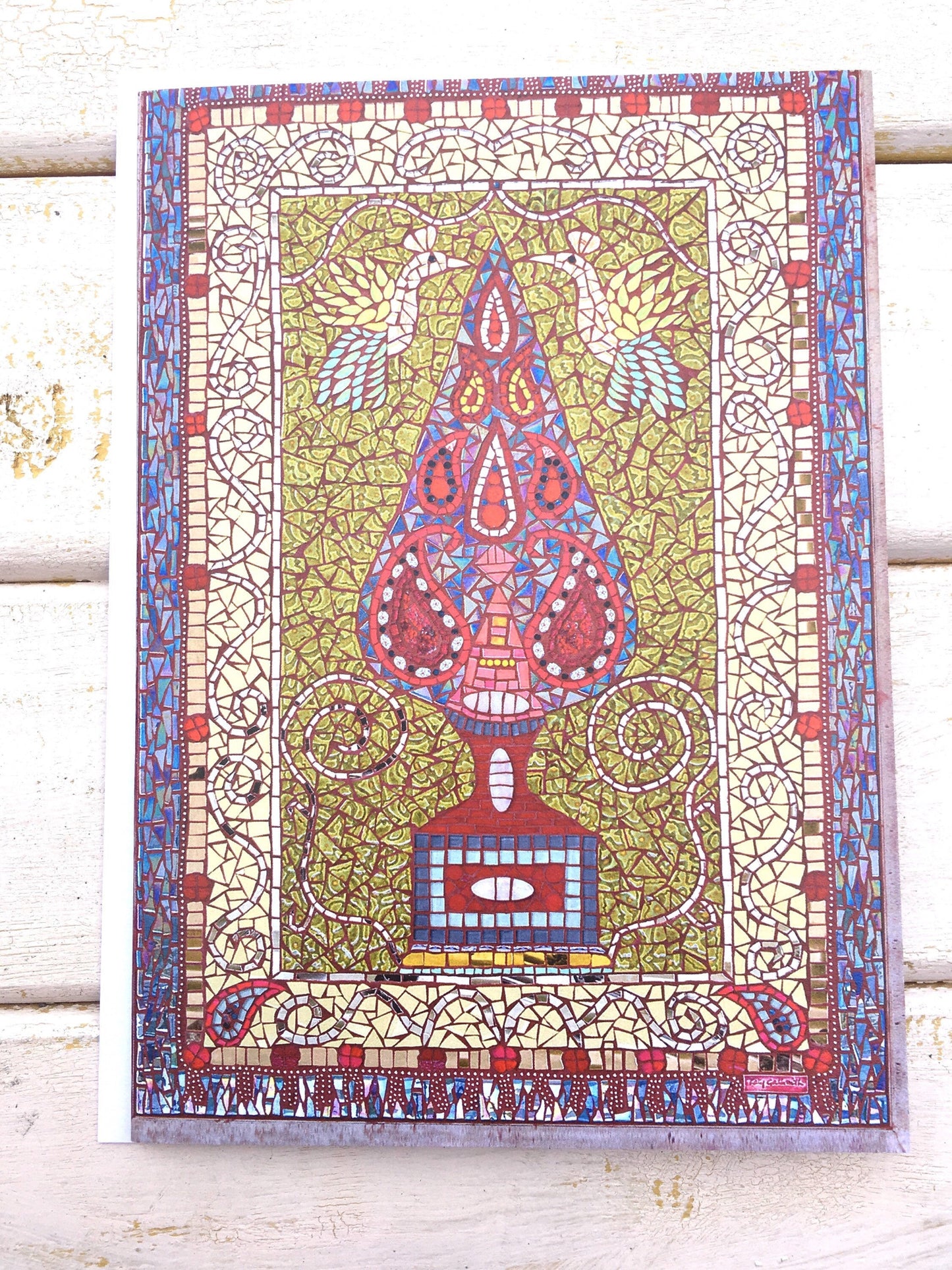 TREE OF LIFE PERSIAN CARPET greeting card