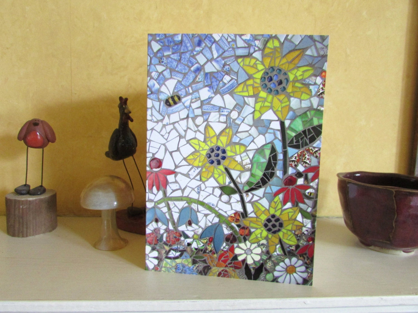 SUNFLOWERS mosaic art card