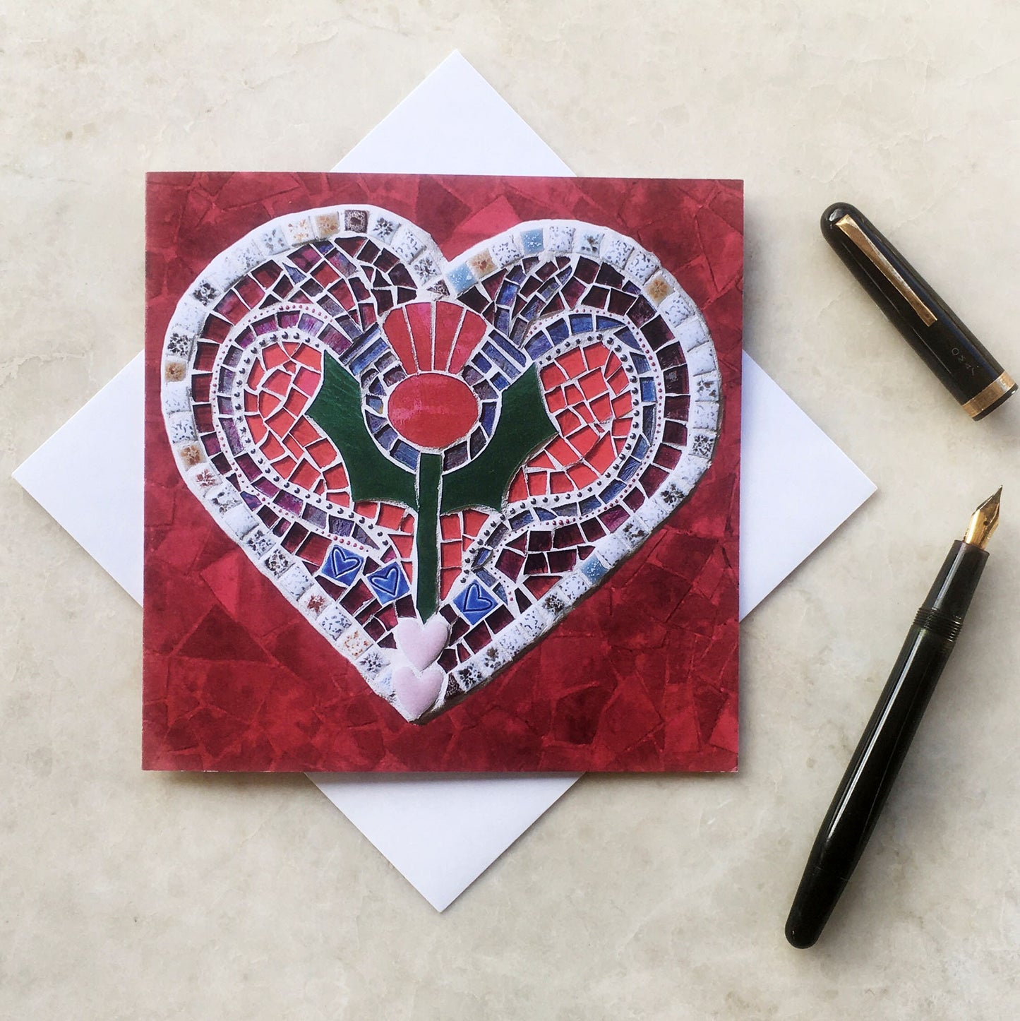 THISTLE HEART mosaic art card