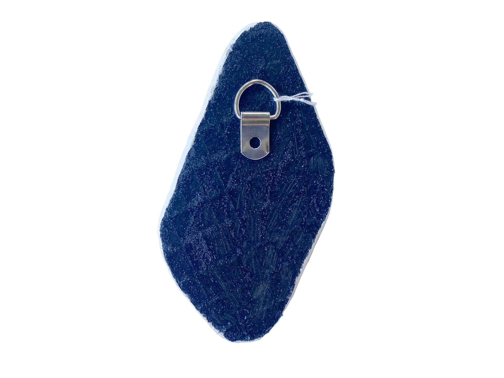 Black reverse side, textured with a metal D ring on a photographed on a white background