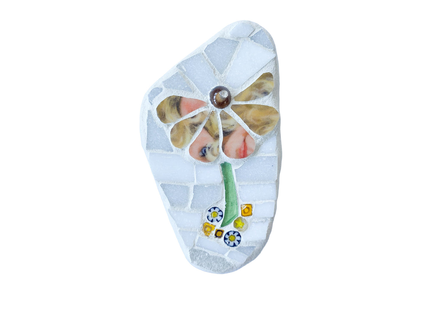 Mosaic flower on a white background