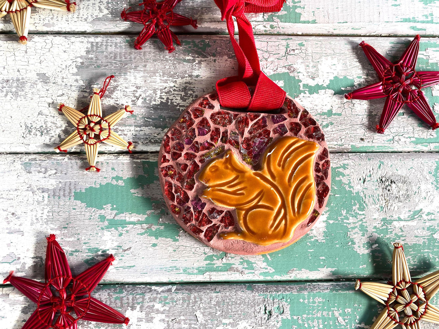 Squirrel Decoration with Mosaic